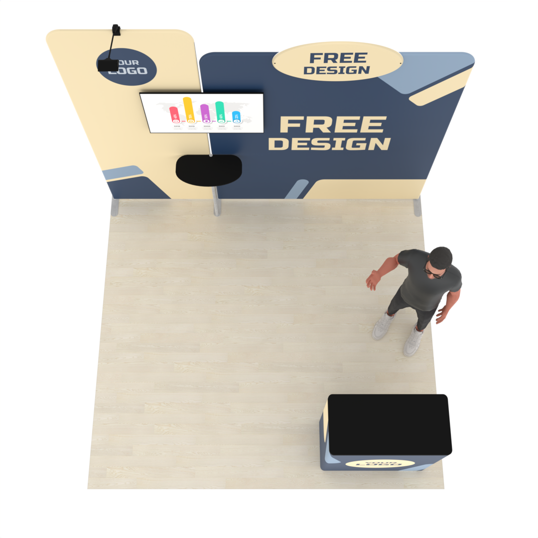 10ft PanelFusion™ Booth #14 with Inline TV Mount