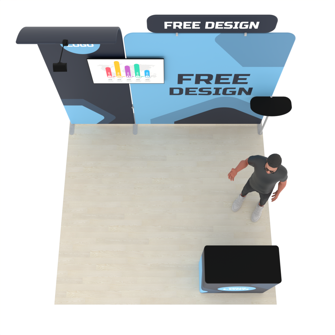10ft PanelFusion™ Booth Kit 16 with Center TV Mount