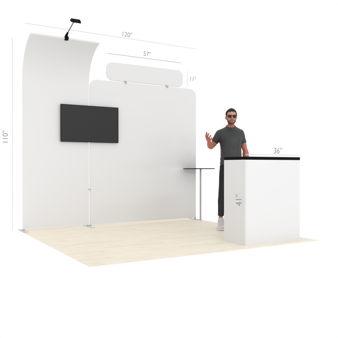 10ft PanelFusion™ Booth Kit 16 with Center TV Mount