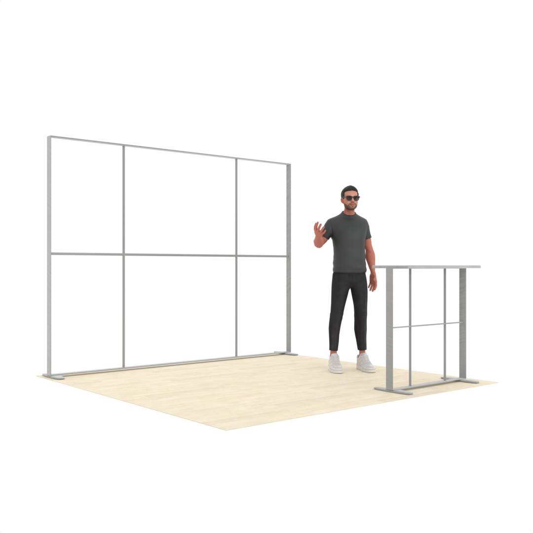 10ft Backlit SEG Lightbox Trade Show Booth with Illuminated Counter