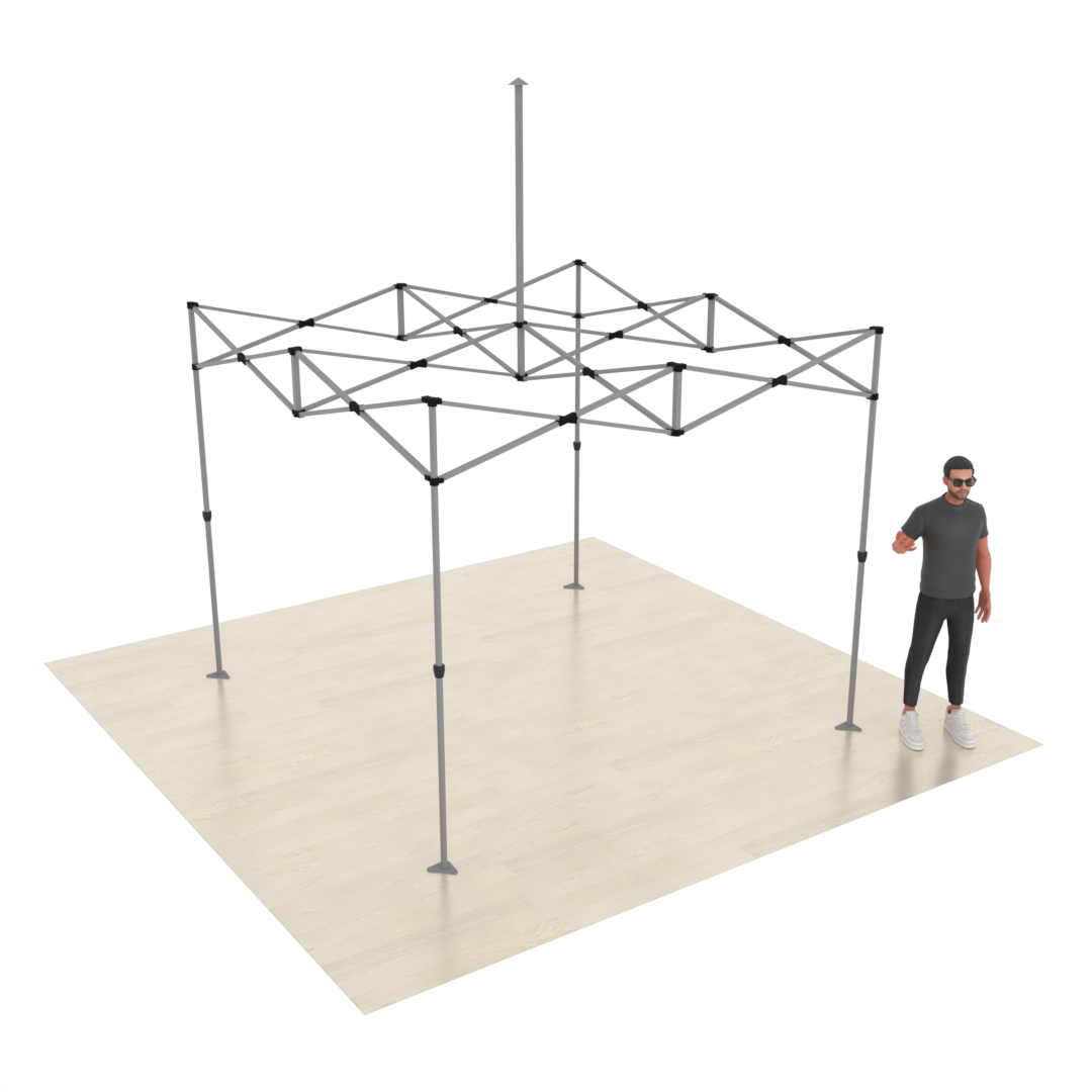 Popup Business Tent with Full-Color Printing on Canopy, 3 Walls & Table Cover