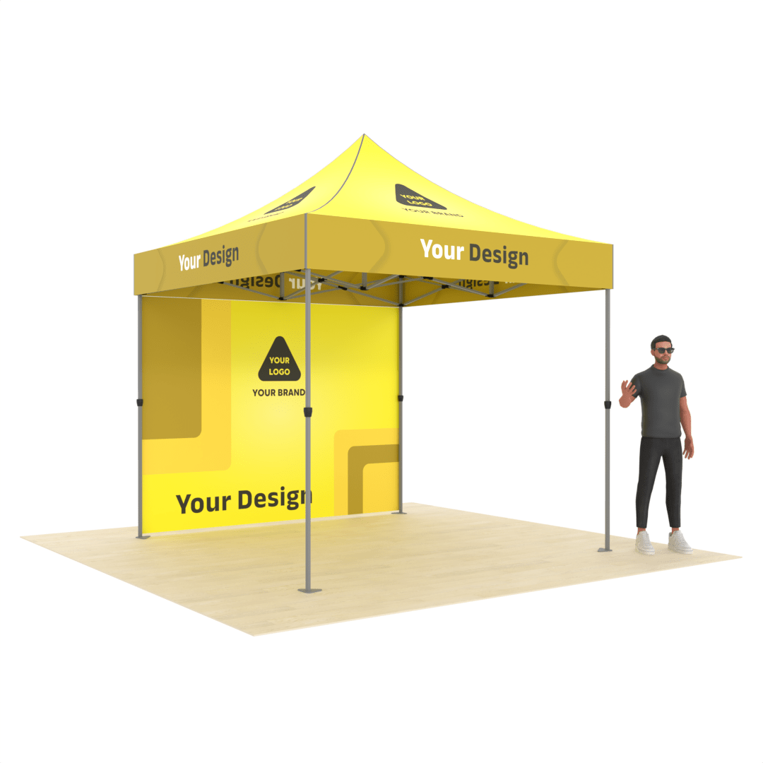 outdoor tent design Heavy-Duty Popup Tent with Custom Printed Canopy & Back Wall – ExpoPrint