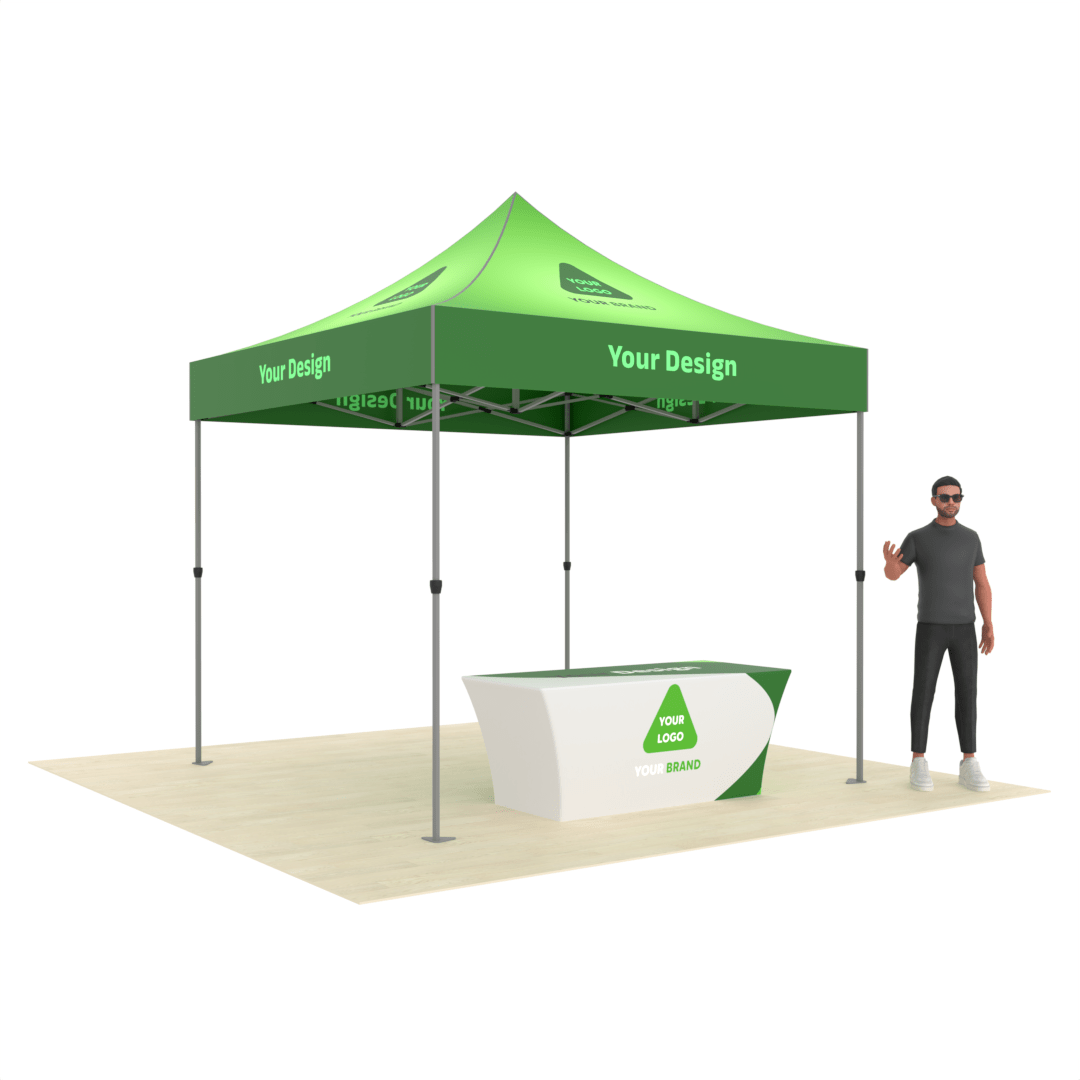 Tent with Custom Canopy Design & Table Cover