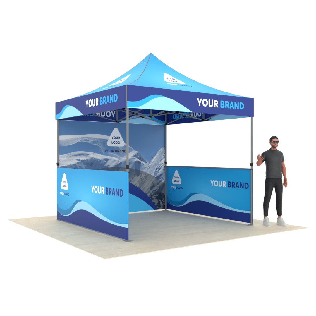Canopy Tent with Custom Design, Back & Side Walls