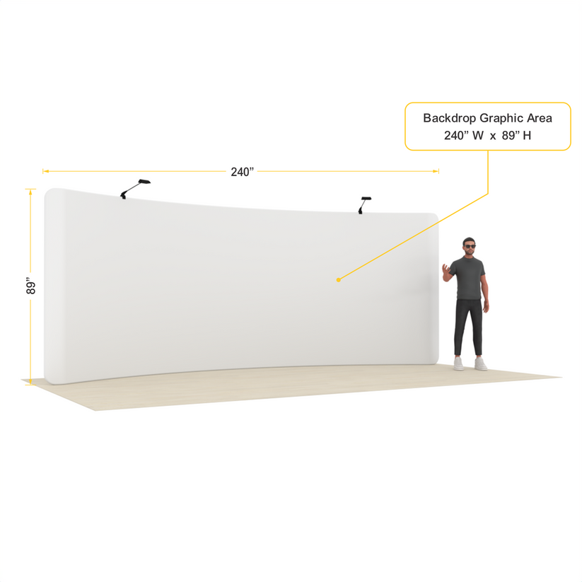 20ft Curved Tension Fabric Trade Show Display – TensionMax™