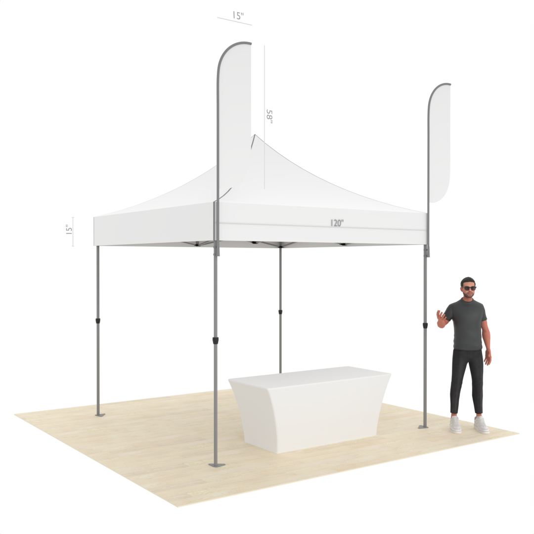 Custom Printed Commercial Canopy Tent with Table Cover & 2 Flags