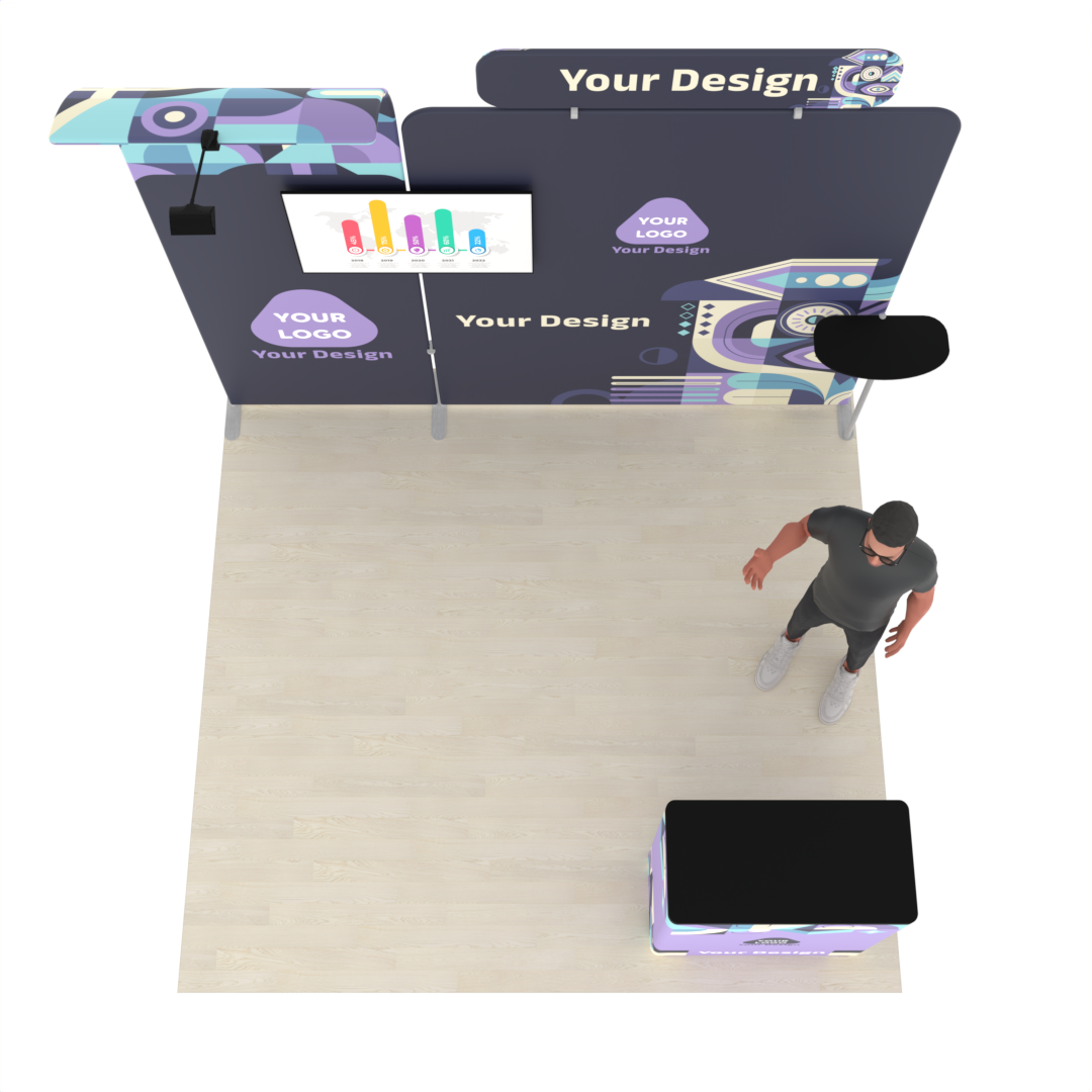 10ft PanelFusion™ Booth Kit 16 with Center TV Mount