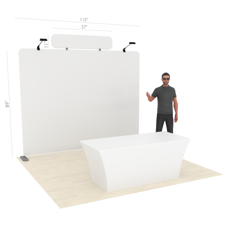 10ft Straight TensionMax™ Booth with Custom Table Cover