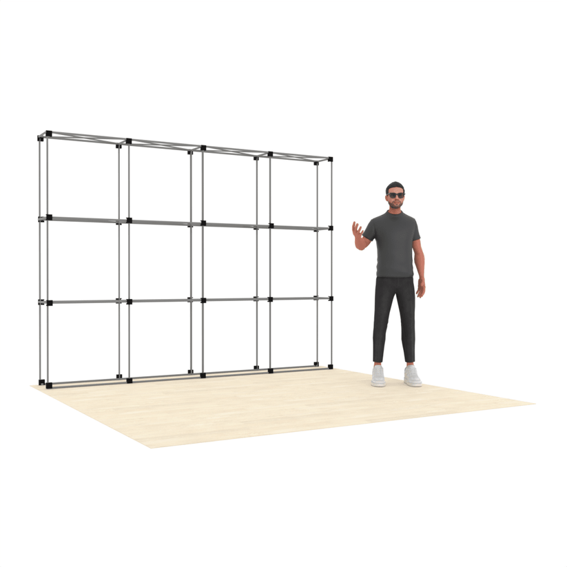 10ft Straight QuickPop™ Backdrop Display with Endcaps - ExpoPrint