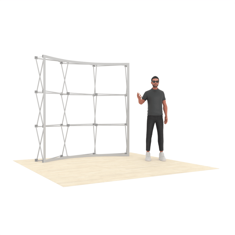 8ft Curved QuickPop™ Backdrop Display with Endcaps - ExpoPrint