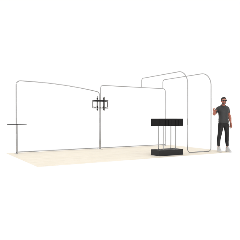 20ft PanelFusion™ Bridge Booth with TV Mount (13) - ExpoPrint
