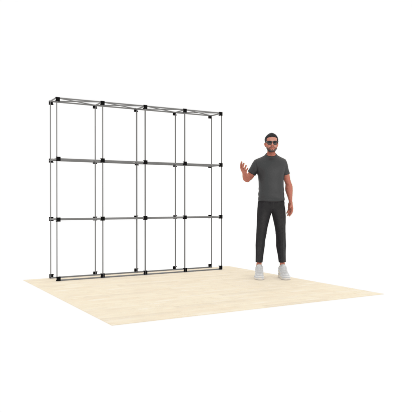 8ft Straight QuickPop™ Backdrop Display with Endcaps - ExpoPrint