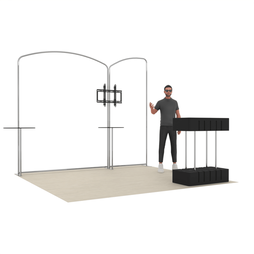 10ft PanelFusion™ Booth 5 with Center TV Mount - ExpoPrint