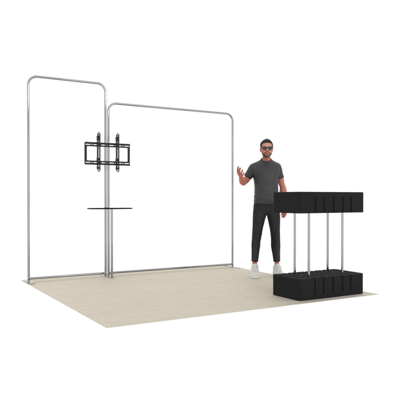 10ft PanelFusion™ Booth 14 with Inline TV Mount - ExpoPrint
