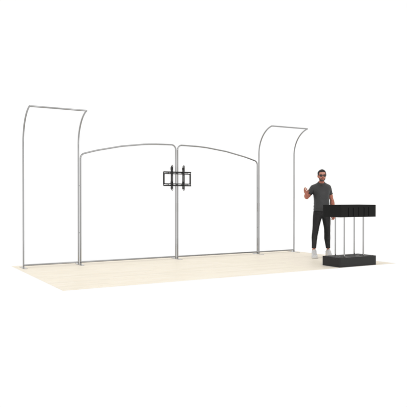 20ft PanelFusion™ 4-Panel Booth with TV Mount (5) - ExpoPrint