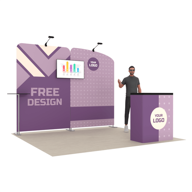 10ft PanelFusion™ Booth with Center TV Mount - ExpoPrint