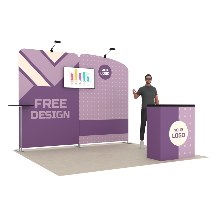 10ft PanelFusion™ Booth with Center TV Mount
