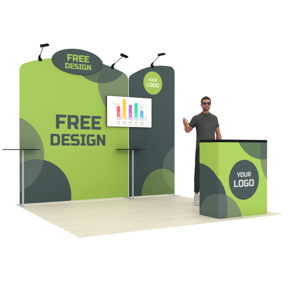 10ft PanelFusion™ Booth 5 with Center TV Mount - ExpoPrint