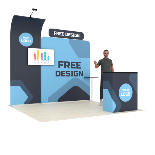 10ft PanelFusion™ Booth Kit 16 with Center TV Mount