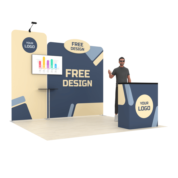 10ft PanelFusion™ Booth 14 with Inline TV Mount - ExpoPrint