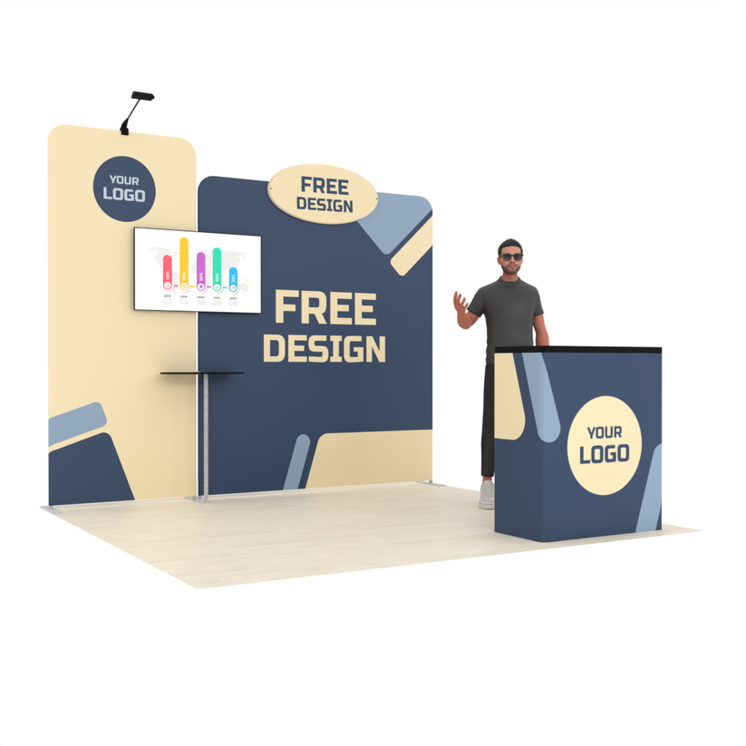 10ft PanelFusion™ Booth #14 with Inline TV Mount