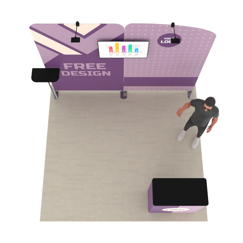 10ft PanelFusion™ Booth with Center TV Mount