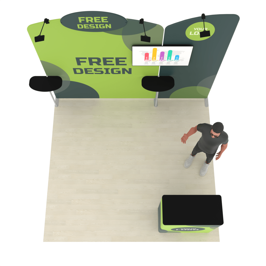 10ft PanelFusion™ Booth 5 with Center TV Mount - ExpoPrint