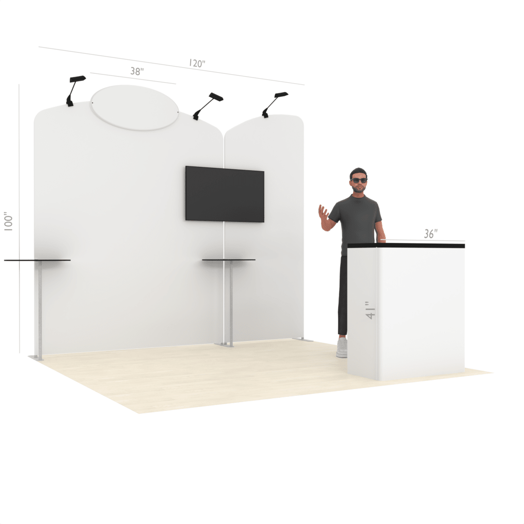 10ft PanelFusion™ Booth 5 with Center TV Mount - ExpoPrint