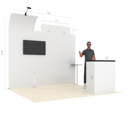 10ft PanelFusion™ Booth Kit 16 with Center TV Mount