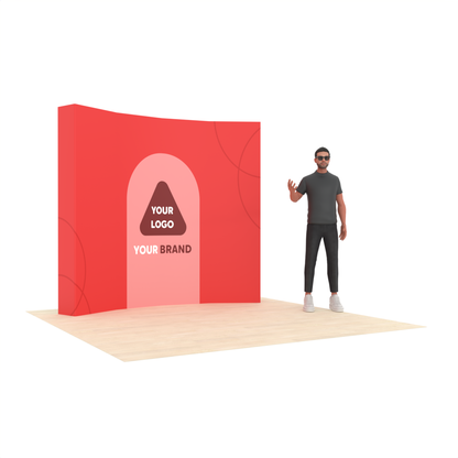 10ft Curved QuickPop™ Backdrop Display with Endcaps