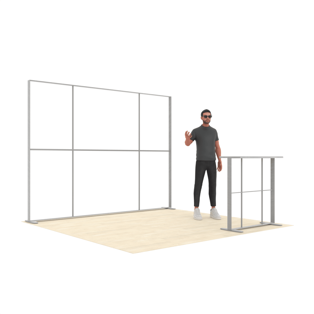 10ft Backlit SEG Lightbox Trade Show Booth with Illuminated Counter - ExpoPrint