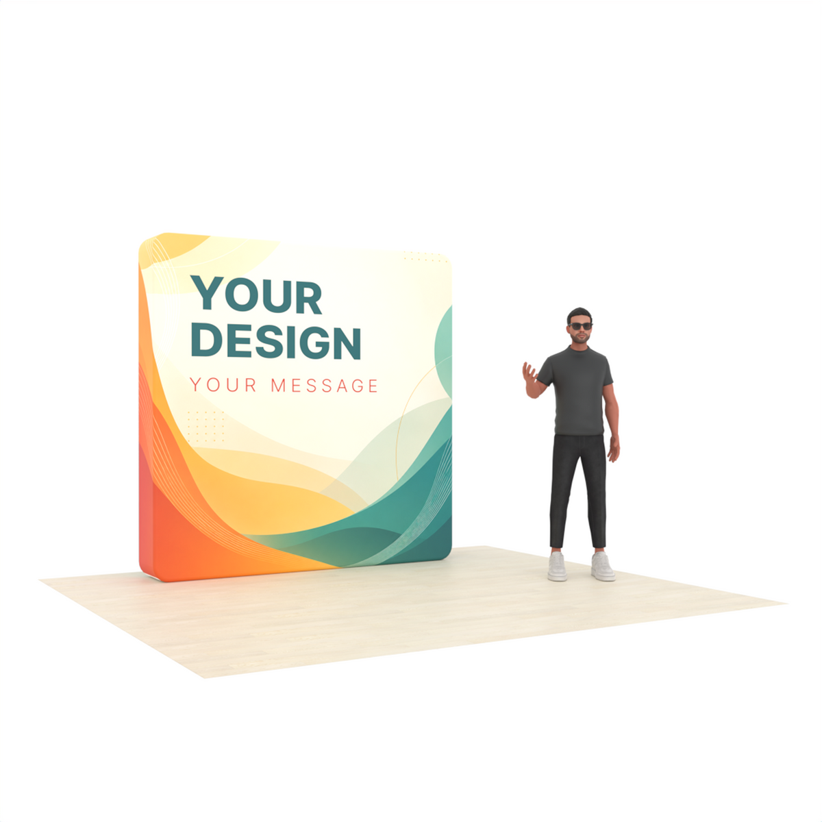 8ft LumiCube™ LED Backlit Fabric Trade Show Booth Display
