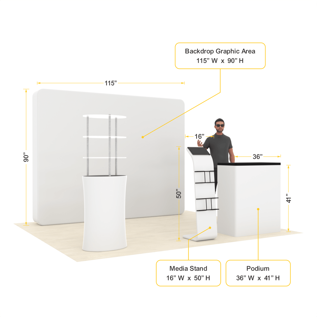 10ft LumiCube™ LED Backlit Fabric Trade Show Booth Display with customizable Package - ExpoPrint