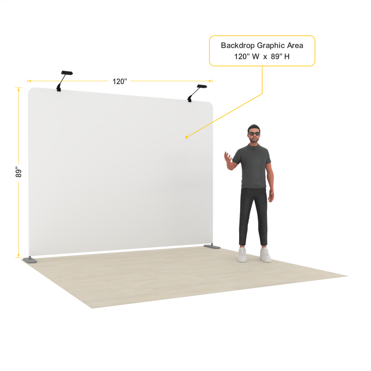 10ft Straight Tension Fabric Trade Show Display – TensionMax™