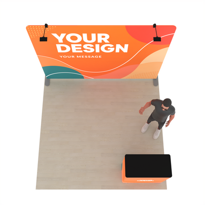 10ft Straight Tension Fabric Trade Show Booth Kit with Podium – TensionMax™
