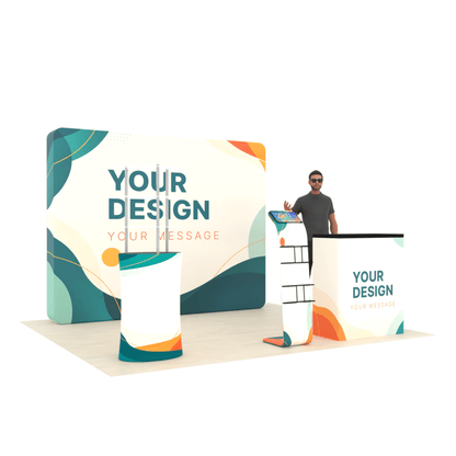 10ft LumiCube™ LED Backlit Fabric Trade Show Booth Display with customizable Package - ExpoPrint