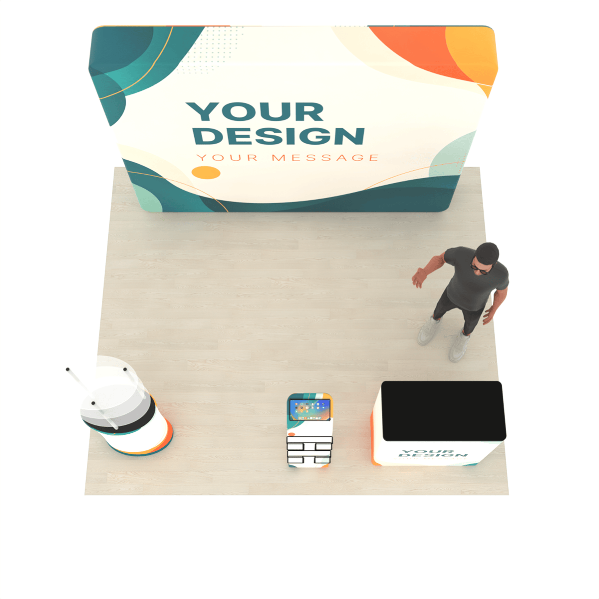 10ft LumiCube™ LED Backlit Fabric Trade Show Booth Display with customizable Package - ExpoPrint