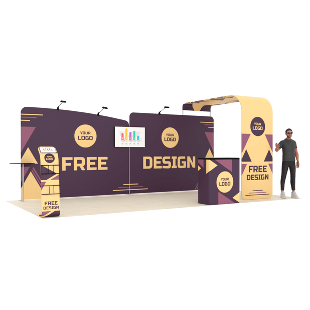 20ft PanelFusion™ Bridge Booth with TV Mount (13) - ExpoPrint