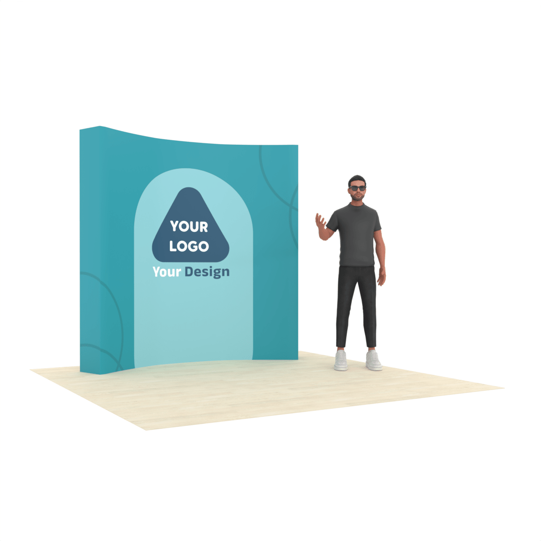 8ft Curved QuickPop™ Backdrop Display with Endcaps - ExpoPrint