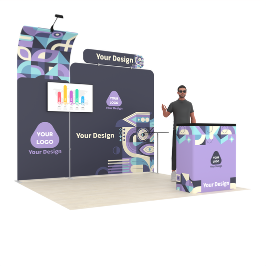 10ft PanelFusion™ Booth Kit 16 with Center TV Mount