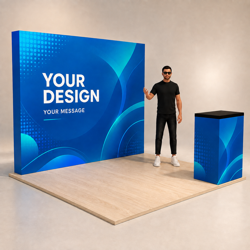 10ft QuickPop Straight + Podium