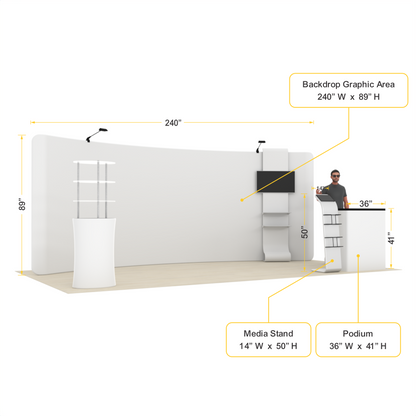 20ft Curved Tension Fabric Trade Show Display – TensionMax™ Package