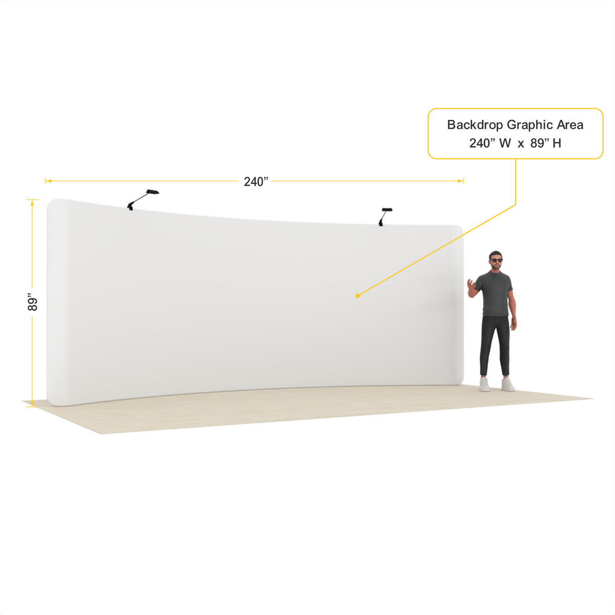 20ft Curved Tension Fabric Trade Show Display – TensionMax™