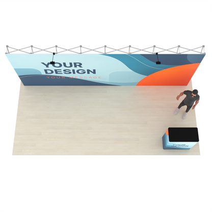 20ft Straight Pop-Up Trade Show Booth Kit with Podium – QuickPop™