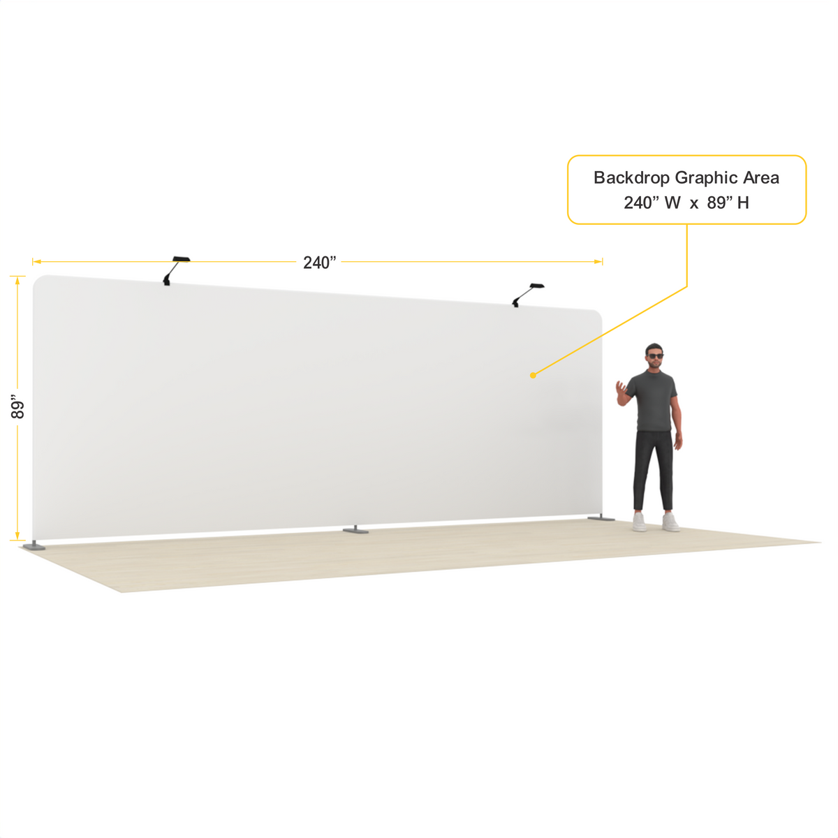 20ft Straight Tension Fabric Trade Show Display – TensionMax™