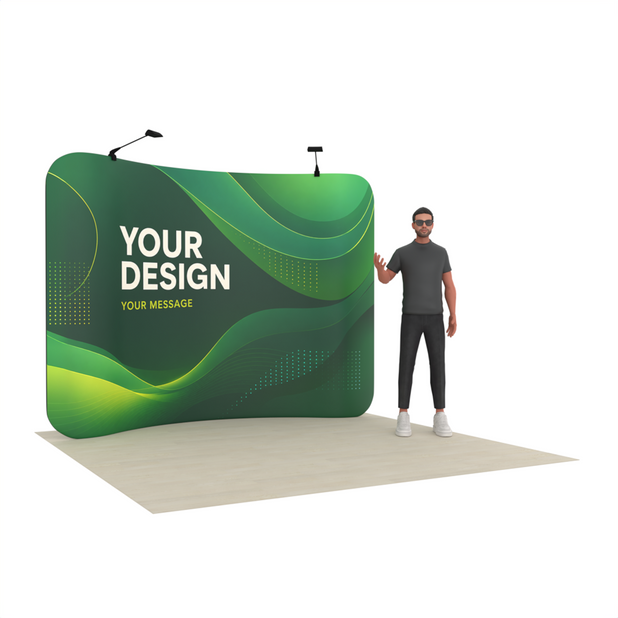 10ft Curved Tension Fabric Trade Show Display – TensionMax™