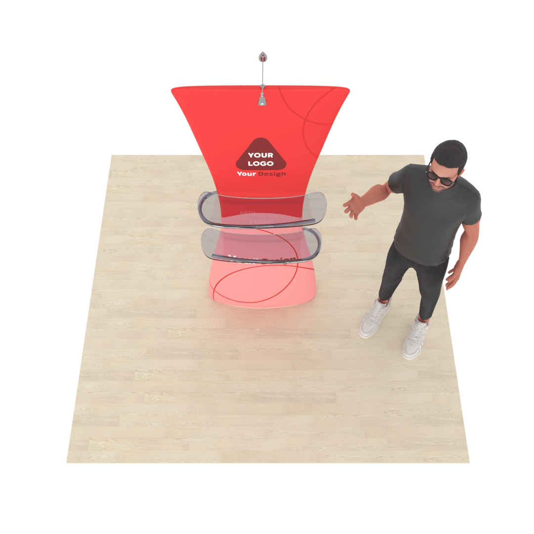 LumiView™ Dual-Shelf Stands with LED Spotlight - ExpoPrint