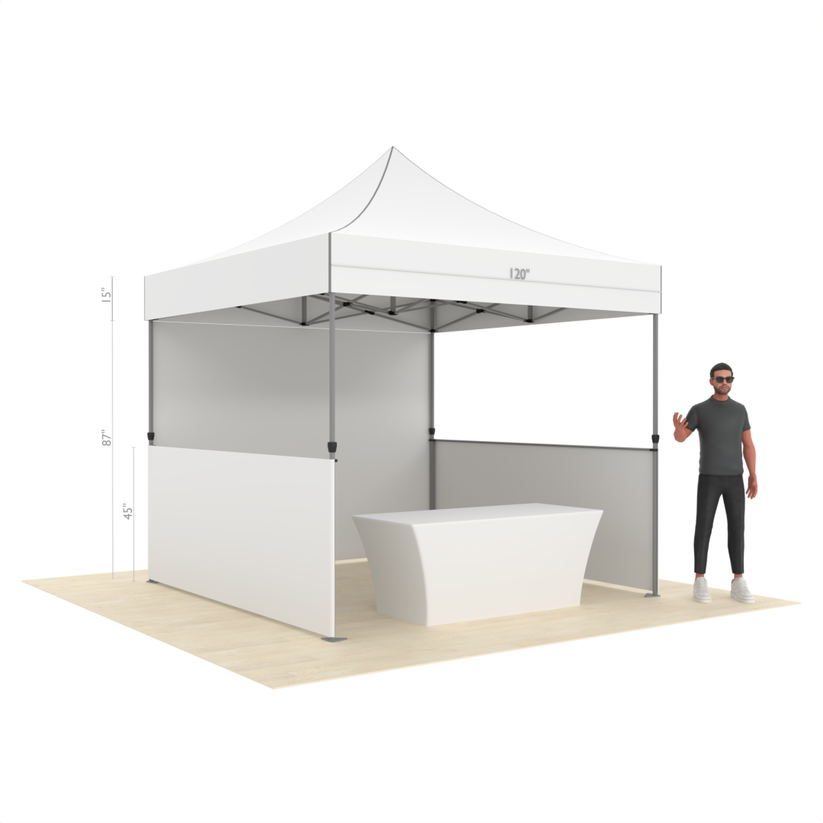Custom Event Tent with Printed Canopy Design, 3 Walls & Table Cover