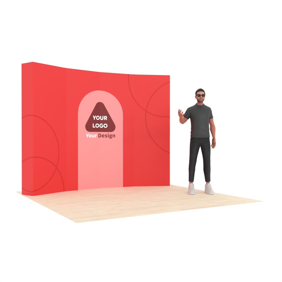 10ft Curved QuickPop™ Backdrop Display with Endcaps