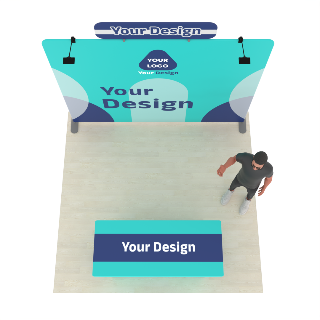 10ft Straight TensionMax™ Booth with Custom Table Cover